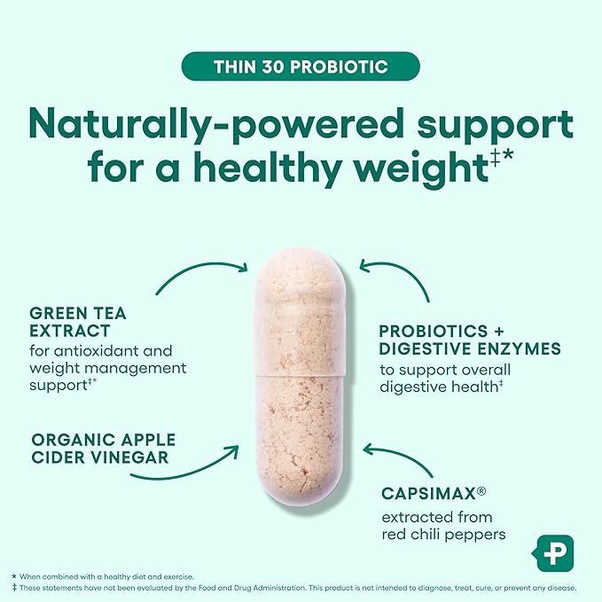 Physician's CHOICE - Beat Bloat + Support Weight Management Bundle: Digestive Enzymes + Thin-30 Probiotic