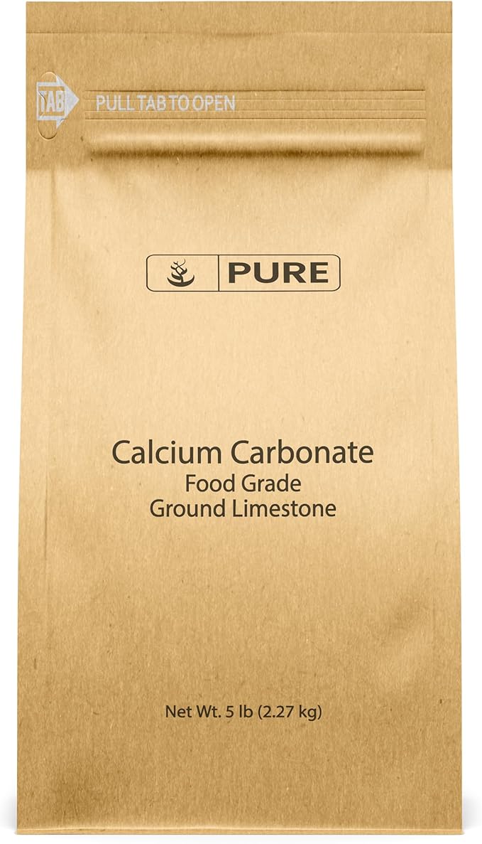 Pure Original Ingredients Calcium Carbonate (5 lb) Dietary Supplement Food Preservative Acid Neutralizer
