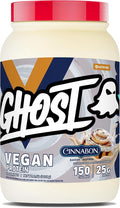 GHOST Vegan V2 Protein Powder Cinnabon - 2LB Tub 25G of Protein - Plant-Based Pea &amp Organic Pumpkin Blend Protein with Fiber &amp Iron ­- Flavored Post Workout Shakes - Soy &amp Gluten Free