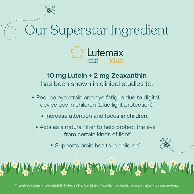 True Grace True Littles Daily Kids Multi - 120 Pectin Gummies - Immune Cognitive Bone &amp Eye Support - Clinically Studied Lutemax Kids Lutein &amp Vitamin D3 + K2 - Allergen Free &amp Vegan - 1