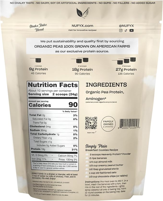NUFYX Heavenly Protein Powder (Simply Plain 20 Scoops)