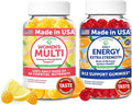 Lunakai USA Made Women’s Multi &amp Energy Gummies Bundle – 16 Essential Nutrients &amp B12 – 60 Ct Each