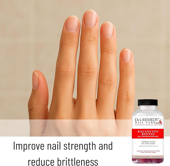 Dr.'s Remedy Biotin Gummies for Hair Skin and Nails Vitamins - 5000 mcg Organic Vegan and Gluten Free