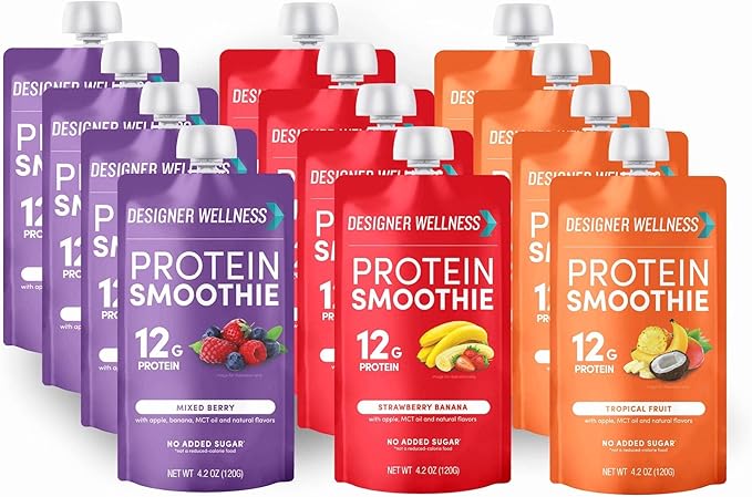 Designer Wellness Aria Women's Wellness Protein Powder Bundled with Protein Smoothies 12 Count Variety Pack
