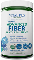 Vital Pro Naturals - Advanced Fiber Powder Soluble and Insoluble Fiber Supplement with Flax Pea and Hemp Organic Daily Dietary Supplement Supports Gut Digestive Regularity 7.76 oz