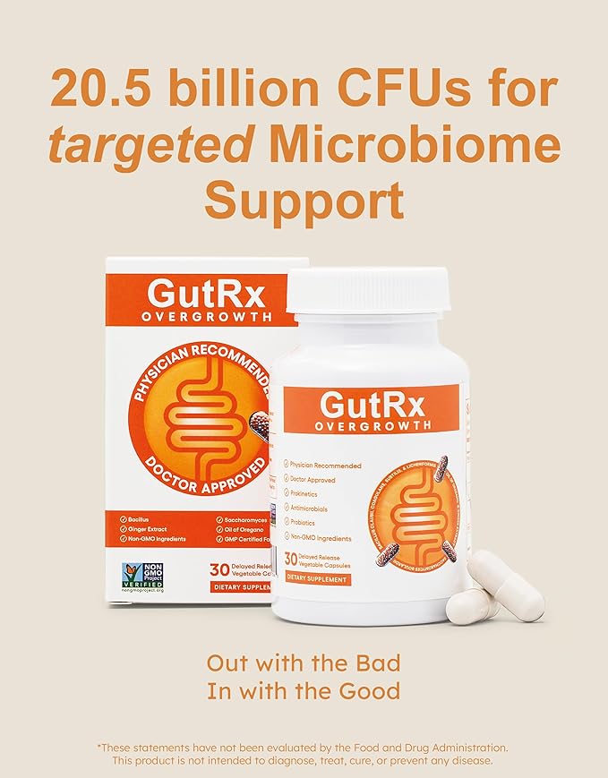 Overgrowth Probiotics for Women and Men with Saccharomyces Boulardii Lactobacillus Reuteri &amp Bifidobacterium May Support SIBO &amp Candida + Mealtime Digestive Enzymes Lactase Lipase &amp Bro