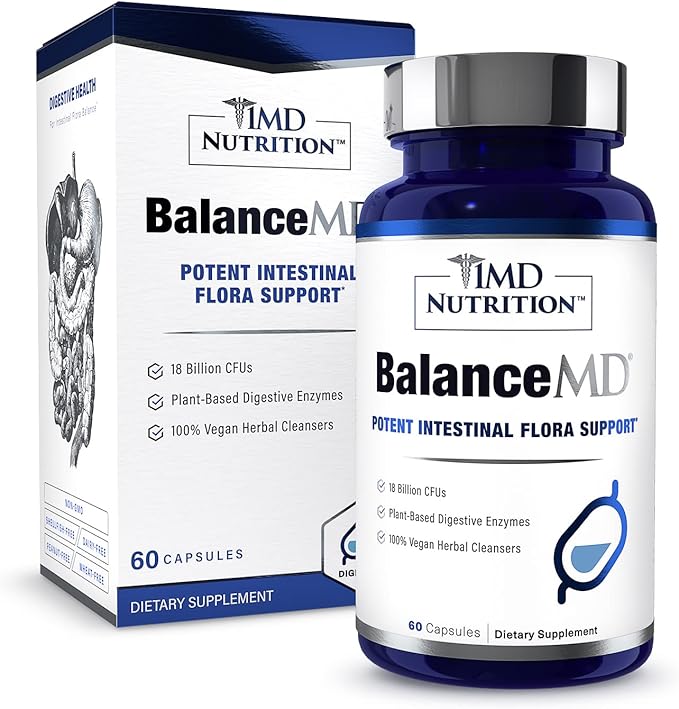 1MD Nutrition BalanceMD Vaginal Probiotics | Oregano &amp Caprylic Acid with Lactobacillus &amp Digestive Enzymes | Promotes Intestinal Flora Balance | 60 Capsules