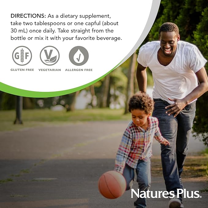 NaturesPlus Source of Life GOLD Multivitamin Liquid 30 oz - Supports Energy Production Healthy Immune System &amp Well-Being - Includes Vitamins D3 B12 K2 &amp Over 120 Whole Food Nutrients - 30