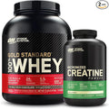 Optimum Nutrition 100% Gold Standard Whey Protein Powder: Double Rich Chocolate (5 Pound) with Micronized Creatine Monohydrate Powder Unflavored (120 Servings) - Bundle Pack