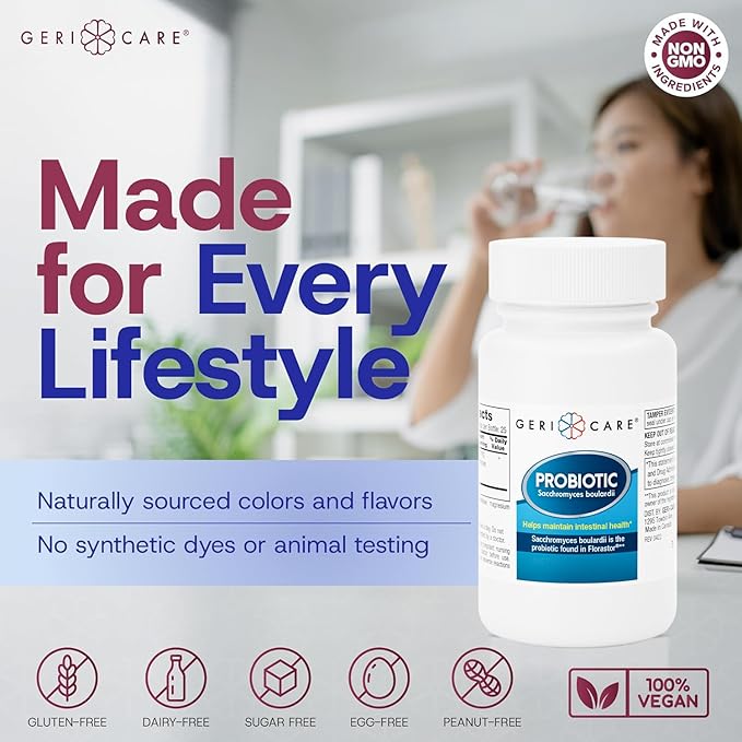 S. Boulardii Probiotic Saccharomyces Boulardii - Probiotics for Digestive Health for Women &amp Men - 500mg - Compare to The Active Ingredient in Florastor Probiotic Gut Formula (50 Capsules) (12 Pac