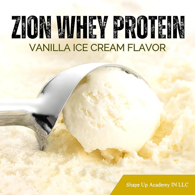 Zion WHEY Protein Powder Vanilla Ice Cream 1Pound High Impact 100% Pure Whey by McDuffie 5. Perfect for Muscle Recovery Strength &amp Weight Loss