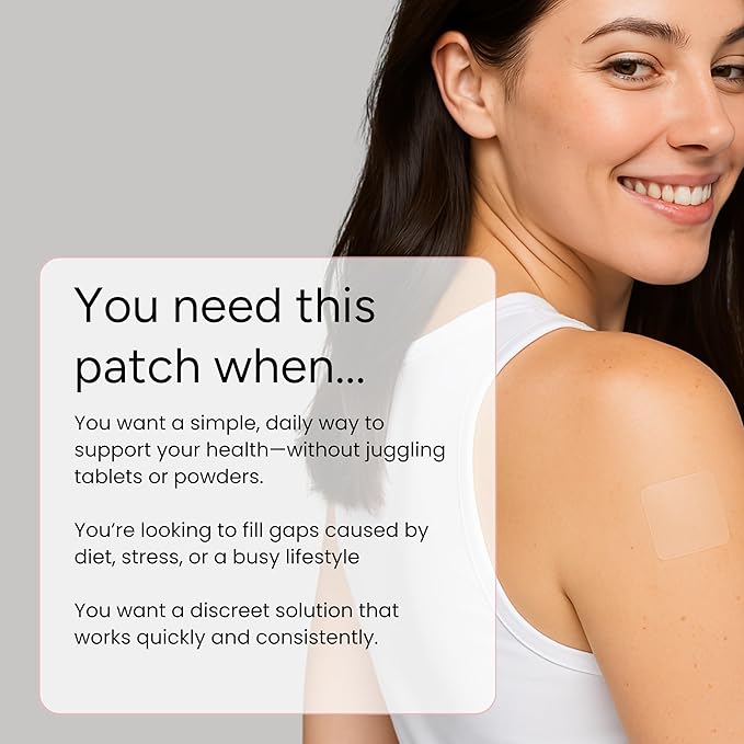 The Patch Remedy Multi V Patches - Vitamin Plus Blend with D3 K2 Magnesium Chloride Zinc Liposomal C Potassium Iodide Biotin Plus More