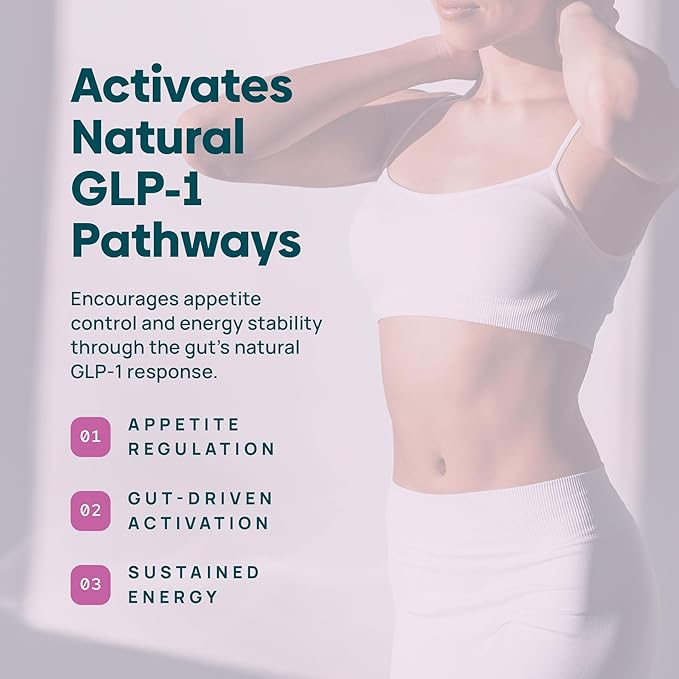 GLP-1 Probiotic | Akkermansia GLP-1 Supplement Fiber GLP 1 Booster | Probiotic and Fiber Support with Inulin Psyllium PHGG and Soothing Ginger Extract - Berry Citrus 30 Ct.