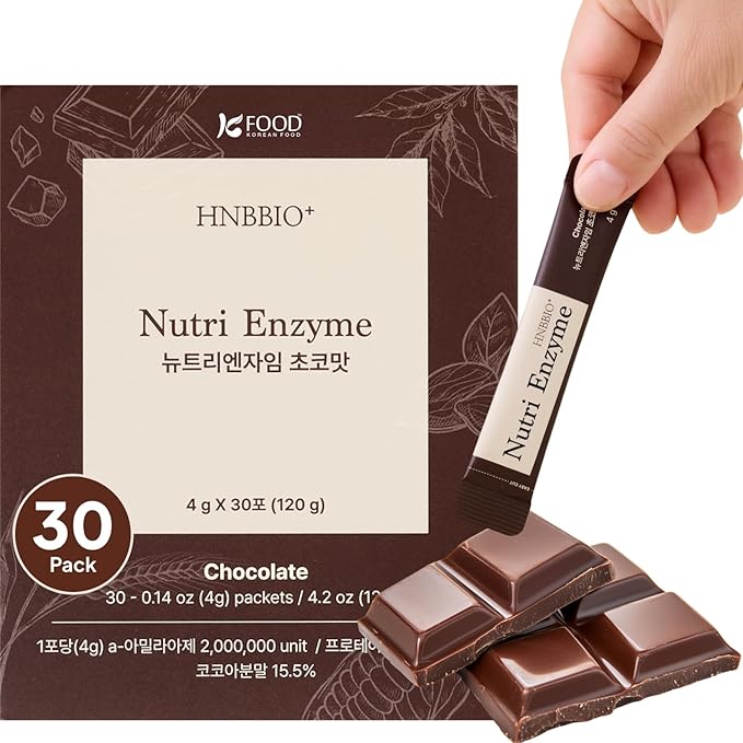 Korean Food Nutri Enzyme Chocolate (0.14oz*30ea) Dietary Fiber Essential Amino Acids Vitamins Individual Packs