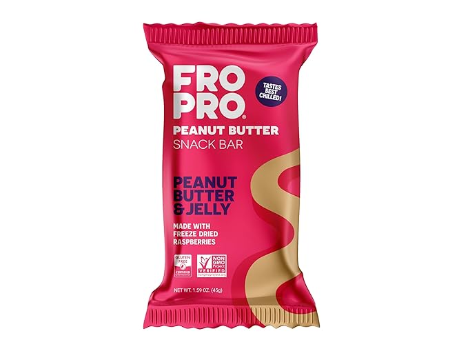 FROPRO Plant Protein Snack Bars - Plant Based Protein Bars All-Natural Gluten Dairy &amp Soy Free High Protein Bars with Low Calories | PB &amp J 12 Pack