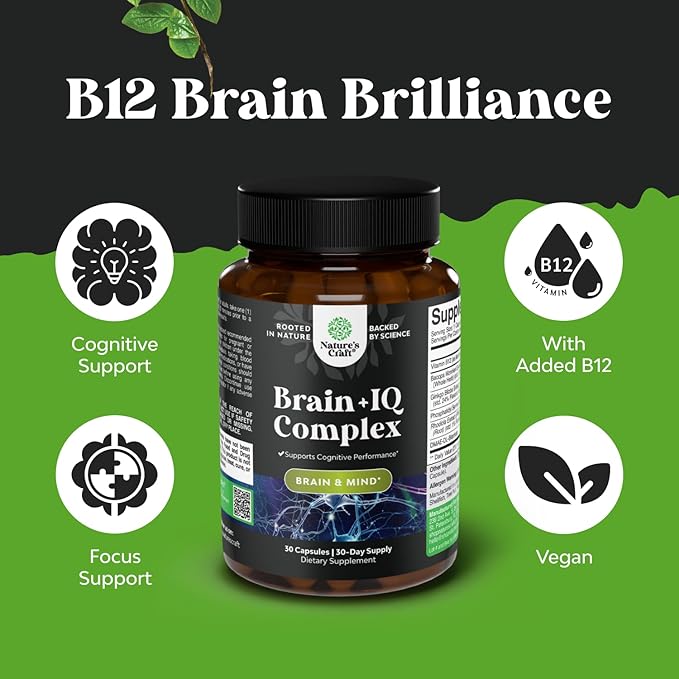 Bundle of Nootropic Memory Supplement for Brain Support - Vitamin B 12 Bacopa Monnieri Rhodiola Rosea DMAE Ginkgo Biloba and Pure SAM E Supplement 150mg - Nootropic Same 150mg Per Serving for Memory