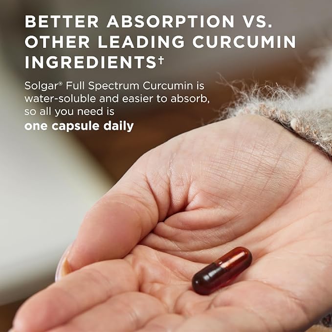 Solgar Full Spectrum Curcumin - 90 LiCaps - Superior Absorption - Brain Joint &amp Immune Health - Non-GMO Vegan Gluten Free Dairy Free - 90 Servings