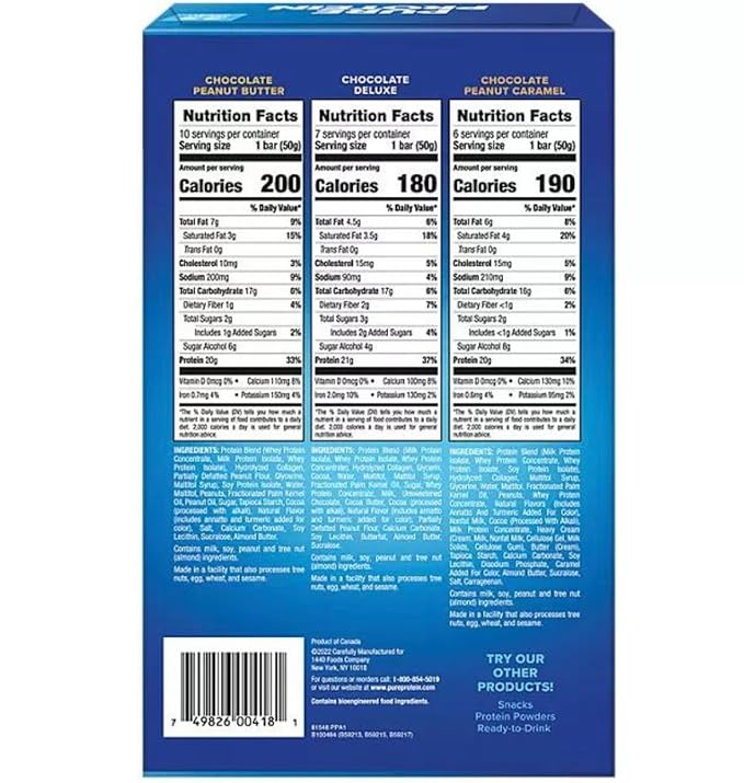 Pure Protein Bars Nutrient Rich Snacks with High Protein for Energy Support Minimal Sugar Gluten-Free Variety Pack (In POTORIK Packaging) (23 Pack)...
