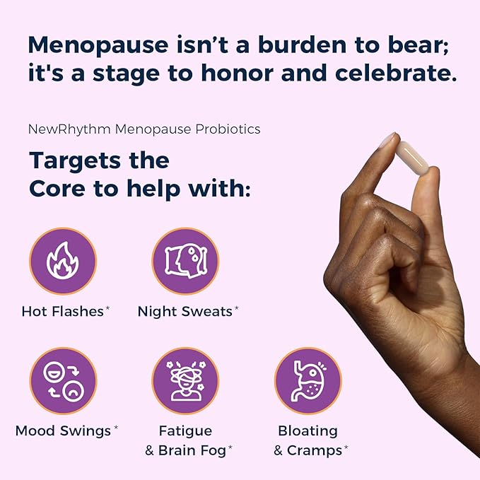 NewRhythm Women's Premium Bundle: Vaginal Health with P-5-P &amp Vitamin C + Menopause Relief with Botanicals 18 Strains 90 Capsules