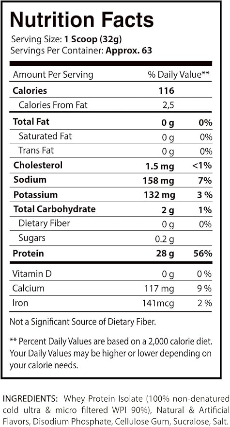 Iso Fuzion 100% Whey Isolate 28g Non Denatured Protein Powder Banana Nut Muffin Flavor 4.4lb