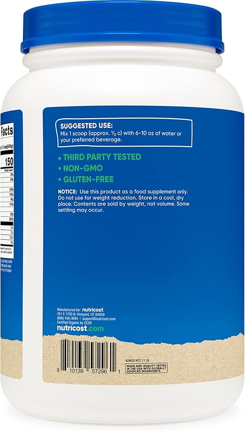 Nutricost Organic Whey Protein Concentrate Double Chocolate Flavored (2LBS) - Gluten-Free Non-GMO