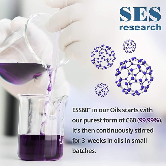 SES Research Combo of C60 Super Antioxidant Olive Oil and 100% Organic Coconut Derived MCT Oil - 150ml Nootropic Focus Sleeping Supplement Anti-Aging