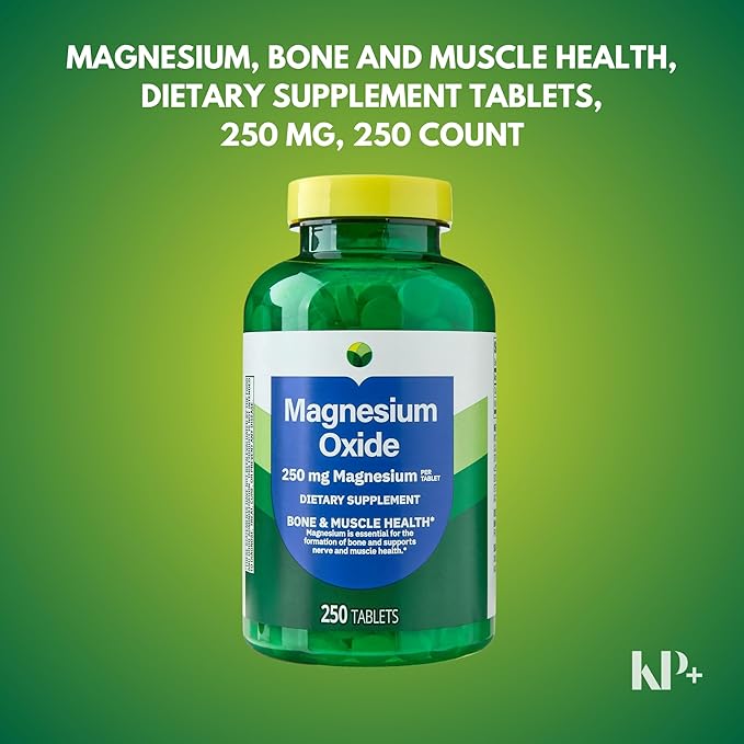 KP+ Magnesium Oxide 250 mg | Bone Muscle &amp Nerve Support | 250 Tablets | Dietary Supplement | Pack of 1