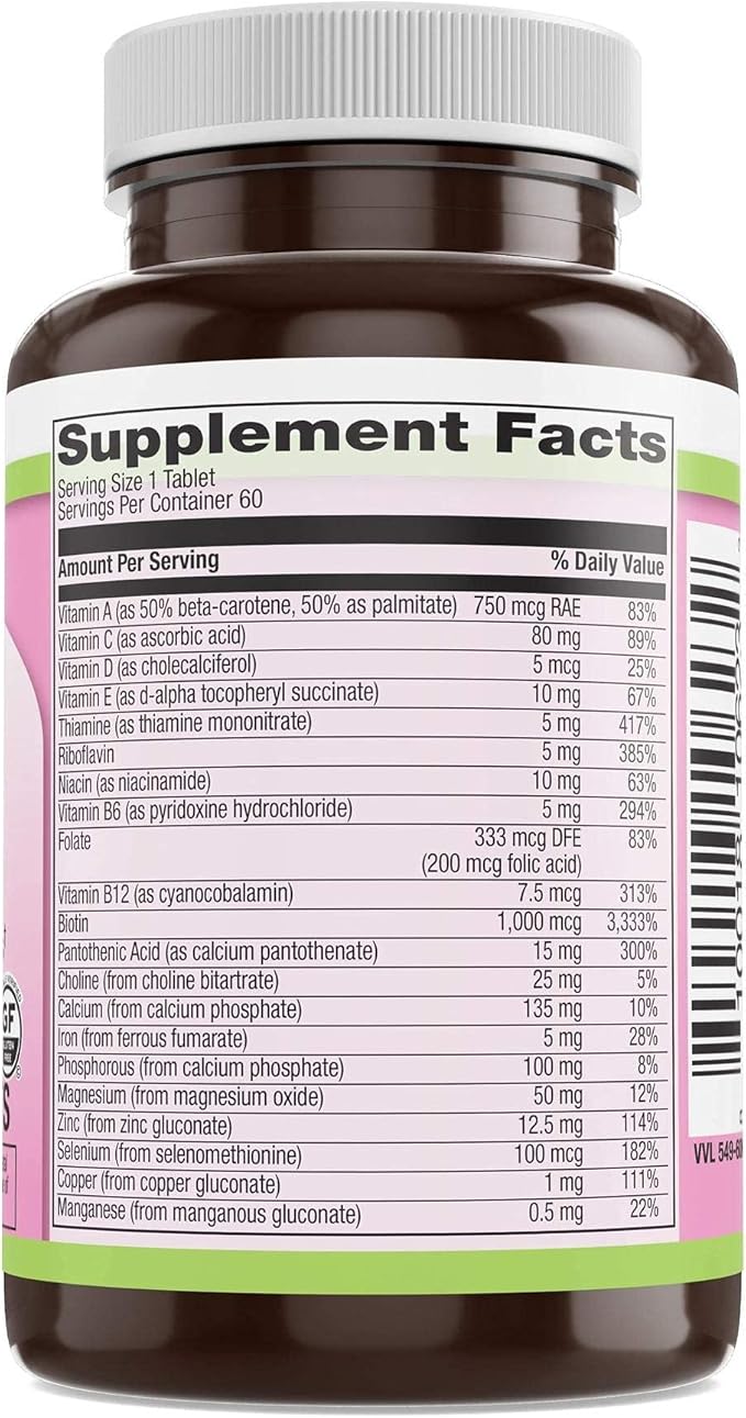 Organic Hair Skin and Nails Vitamins for Women with Biotin MSM B Complex Vitamins-Hair Vitamins &amp Skin Vitamins That Promotes Healthy Hair Nail Growth &amp Thickening Strength for Men &amp W