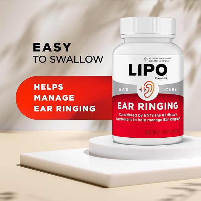 Lipo Flavonoid Ear Ringing - Doctor-Recommended for Ringing Ears – Clinically Proven Lemon Bioflavonoid Complex with Vitamins C B1 B2 B6 B12 &amp Calcium - 500 Caplets