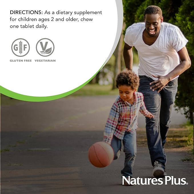 NaturesPlus Animal Parade Vitamin D3 Children’s Chewables - Black Cherry Flavor - 90 Animal-Shaped Tablets Pack of 2 - Gluten Free Vegetarian Hypoallergenic - 180 Total Servings