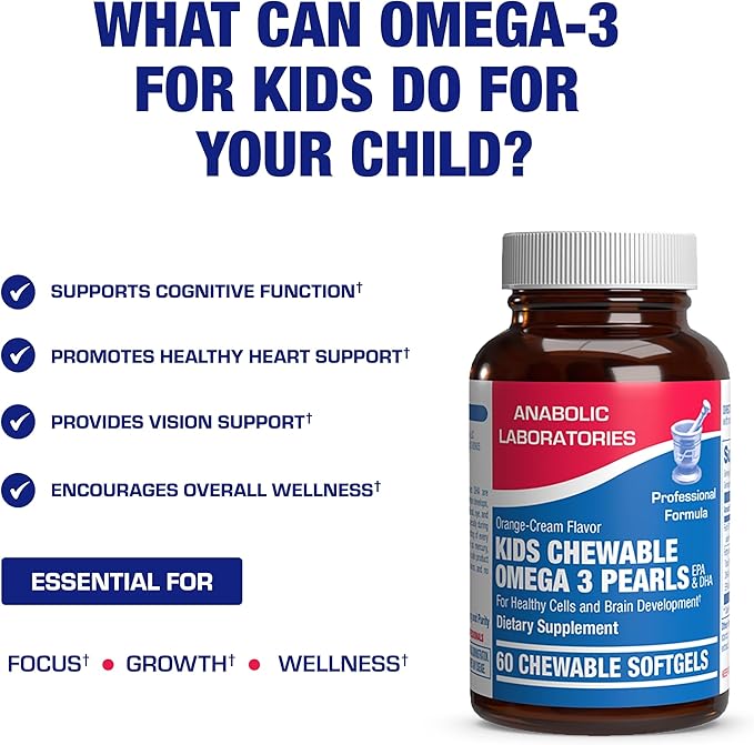 Omega 3 Fish Oil for Kids - Clinical Formula Kids Fish Oil Gummies with Omega 3 EPA DHA for Children's Eye Brain Hear &amp Overall Developmental Support - No Artificial Flavors or Colors - 30 Day Sup