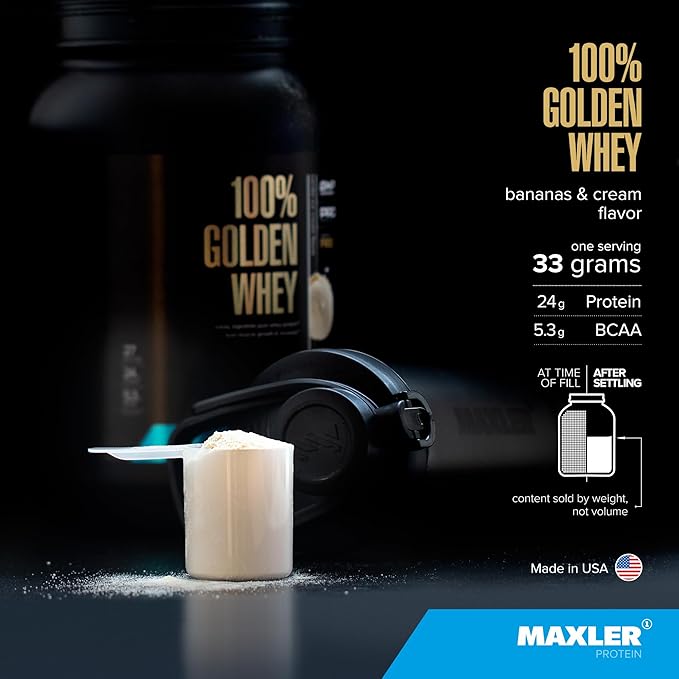 Maxler 100% Golden Whey Bananas &amp Cream and Strawberry Cream Bundle