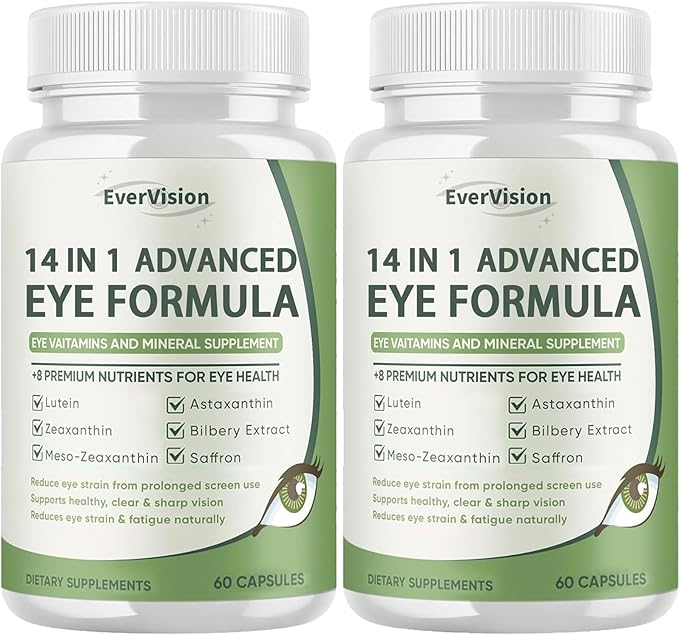 14 in 1 Advanced Eye Formula – Eye Vitamin and Mineral Supplement with Lutein Zeaxanthin Zinc &amp Bilberry Extract – Vision &amp Focus Support (2)