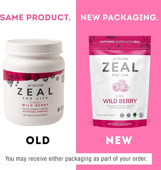 Zurvita - Zeal for Life 30-Day Wellness Bag - Wild Berry (Classic) - Nutritional Supplement for Vitality Immunity and Wellness - 420 Grams