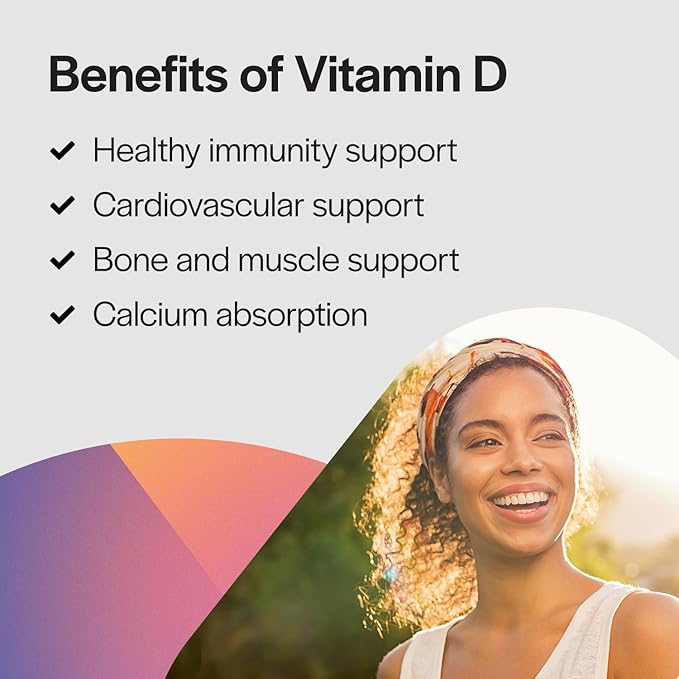 Vitamin D3 K2 Vitamin 5000 IU - VIT D3 K2 Supplement for Calcium Absorption Bone Strength Cardiovascular &amp Immune Function Support Soy-Free Non-GMO 60 Vegetarian Capsules