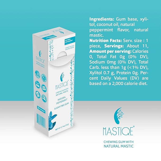Mastiqe Sugar Free Hard Chewing Gum with Natural Mastic (Peppermint)