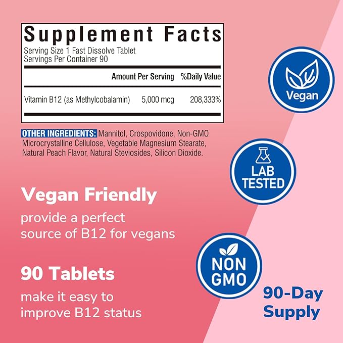 Probiotics for Women 100 Billion CFU 30 Vegan Capsules &amp Vitamin B12 Sublingual 5000 mcg 90 Fast Dissolve Mini Tablets