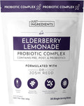JUST INGREDIENTS Elderberry Lemonade 3-in-1 Probiotic Complex - Prebiotics Probiotics &amp Postbiotics - 30 Sticks