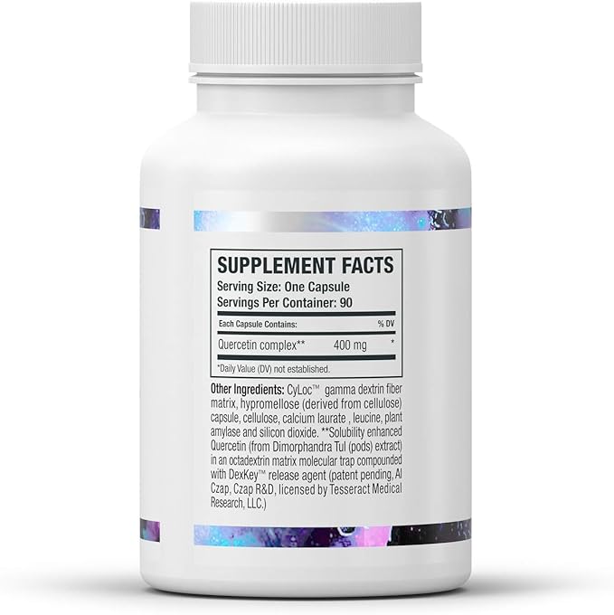 Tesseract Medical Research QuerciSorb QR Immune Support Supplement Quick Release Quercetin Supports Immune Function and Overall Health* Hypoallergenic 400 mg 90 Capsules
