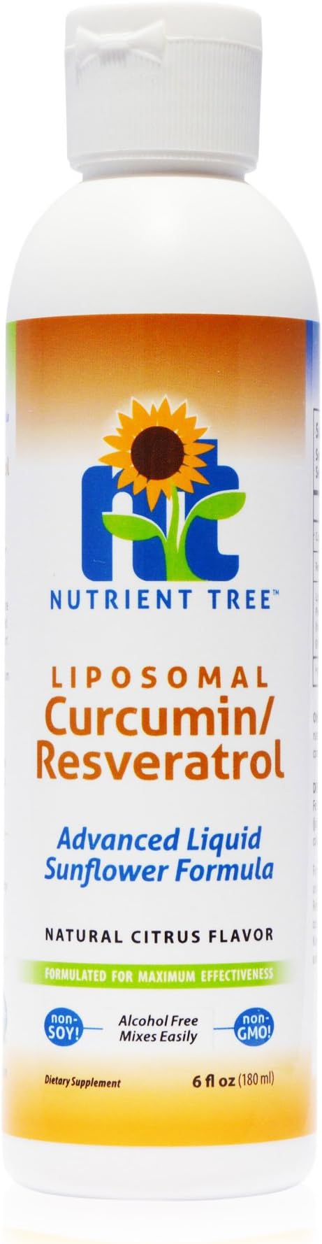Liposomal Curcumin (Tumeric) and Resveratrol Two Powerful antioxidants Alcohol Free No Soy or Gluten Non-GMO Sunflower Oil