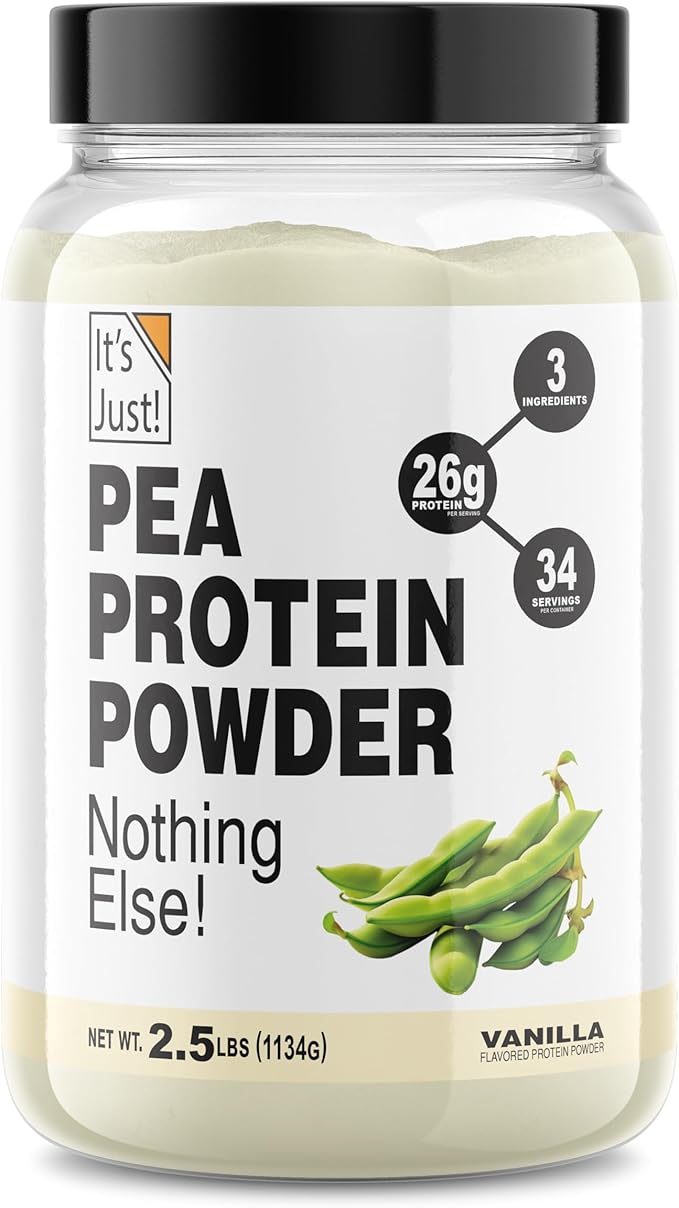It's Just! Pea Protein Isolate Plant Based Premium Quality Gluten Free Vegan Keto Friendly Product of Canada Packaged in USA (2.5 Pound Vanilla)