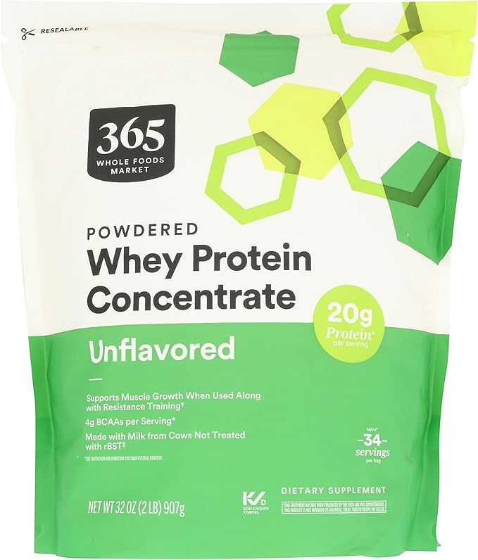 365 by Whole Foods Market Unflavored Whey Concentrate Protein Powder 32 Ounce