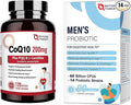 NATURE TARGET Probiotics for Men 60 Billion CFUs14 Strains &amp CoQ10-200mg with PQQ L-Carnitine &amp Omega-3s
