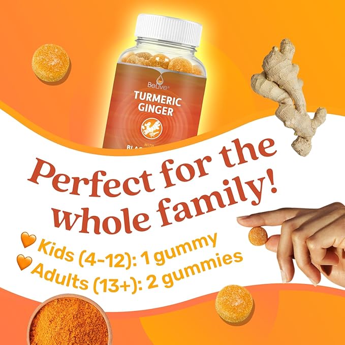 BeLive Biotin and Turmeric Gummies Supports Hair Growth Healthy Skin &amp Nails Immune Support and Mobility Support