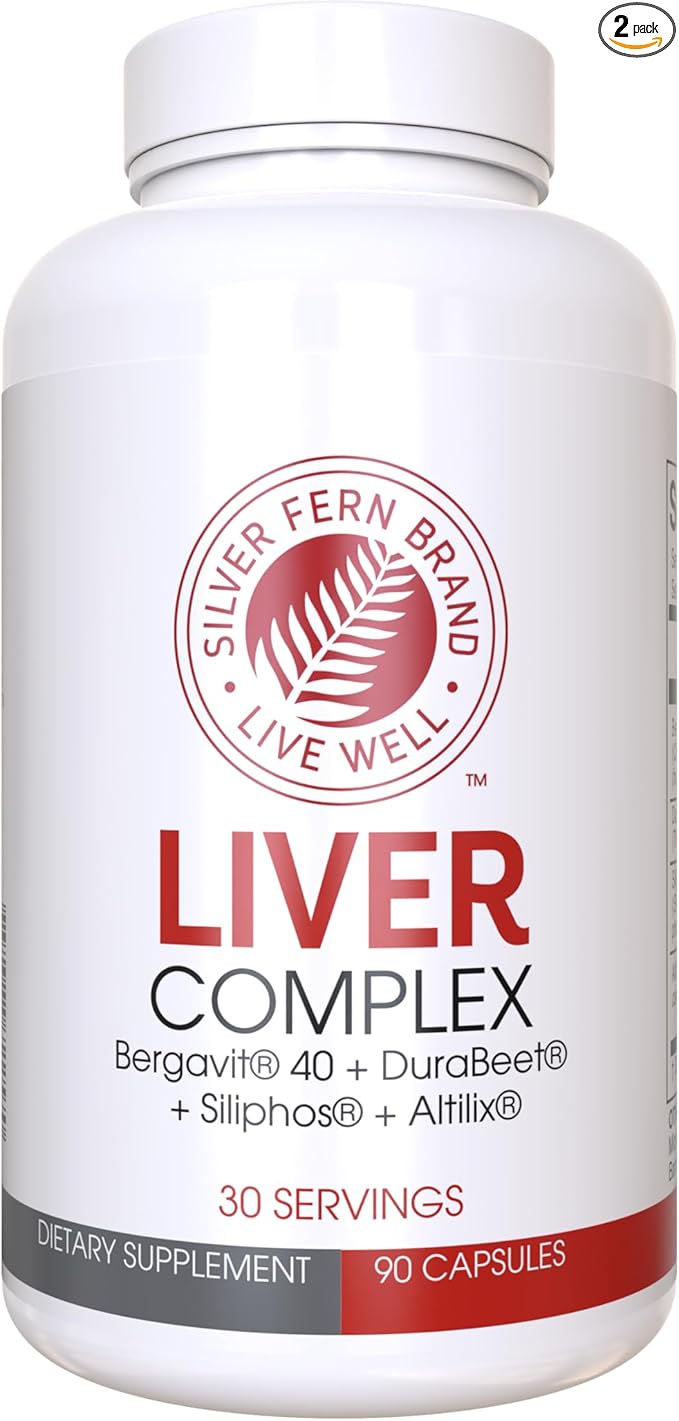 Silver Fern Brand Liver Complex Supplement (1 Pack) – with Milk Thistle Beet Root Bergavit® &amp Artichoke Extract – Daily Liver Support – 90 Vegetarian Capsules