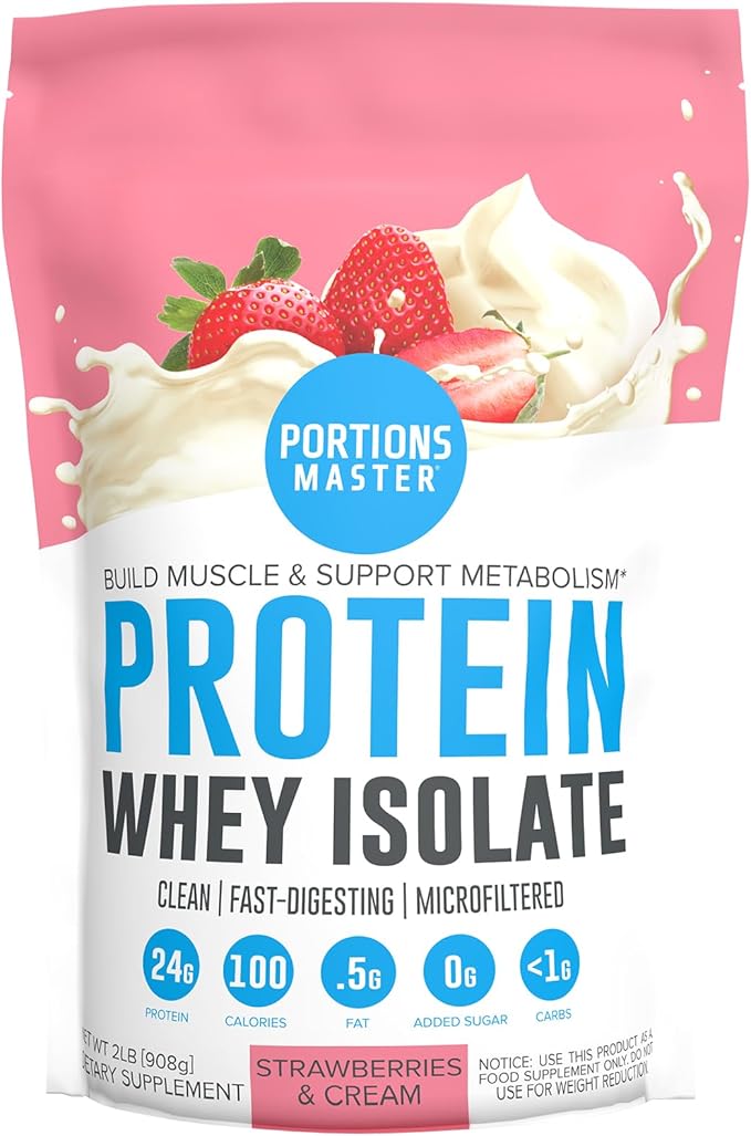 Portions Master CFM Whey Isolate Protein Powder 2-Pack – Chocolate Brownie &amp Strawberries and Cream Flavors