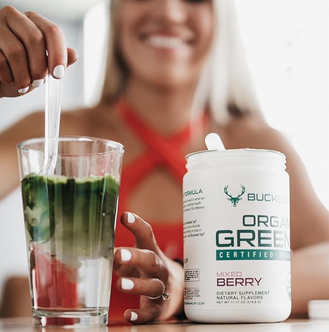 Greens Superfood Powder Mixed Berry | 8 Most Essential Mixed Greens | Certified 100% Organic | Chlorella Spinach Kale Spirulina Alfalfa Broccoli Wheat Grass &amp Barley Grass | 30 SERV | 11.17