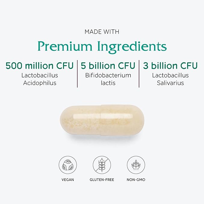 Vitanica Flora Symmetry Shelf Stable Probiotic Supplement Dr Formulated Probiotics for Women Probiotics for Men and Adults Acidophilus Probiotic Non-GMO Vegetarian 60 Count (Flora Symmetry)