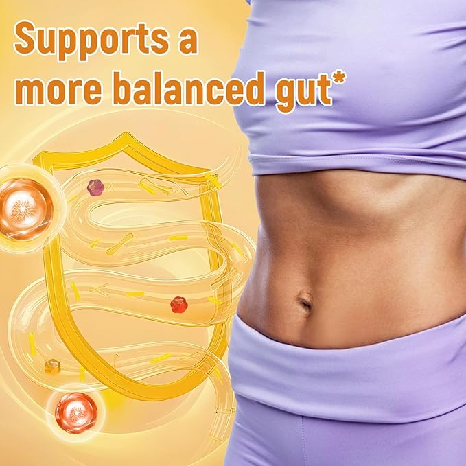 10G Fiber Gummies with Probiotics Fiber Supplement with 30 Billion CFU Probiotics Blend ACV Vitamin C Inulin - Support Digestive Health - No Sugar Added - Fruit Flavored - 90 Count