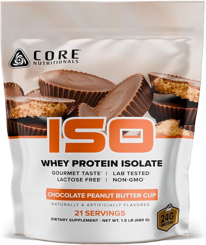 Core Nutritionals ISO Whey Protein Isolate | High-Purity Protein from Whey Isolate | Lean Muscle &amp Recovery Support | 32 Servings (Chocolate Peanut Butter Cup)